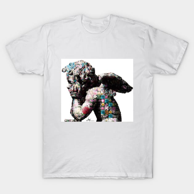 Angel Statue made up  as Flower Mosaic T-Shirt by Symbolsandsigns